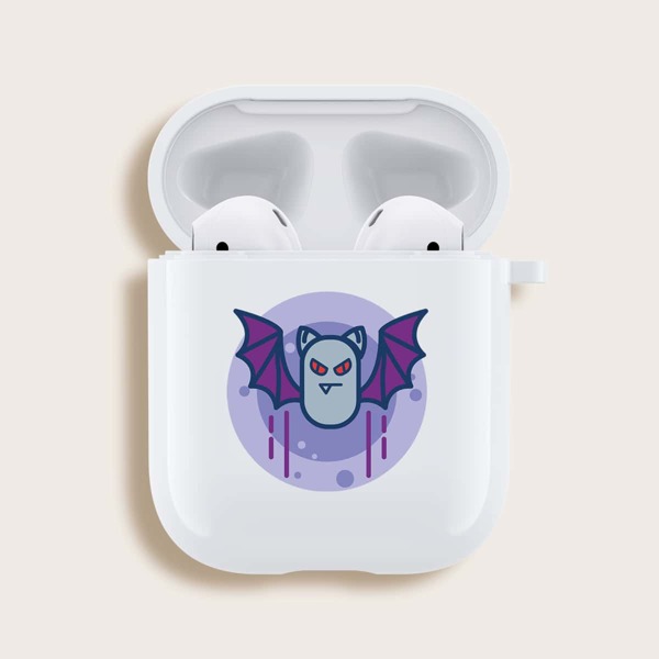 

Чехол для Airpods с принтом летучей мыши на Хэллоуин, Белый