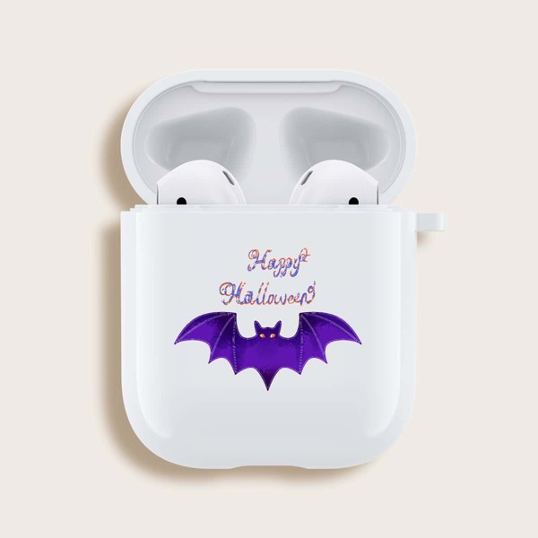 

Чехол для Airpods с принтом летучей мыши на Хэллоуин, Белый