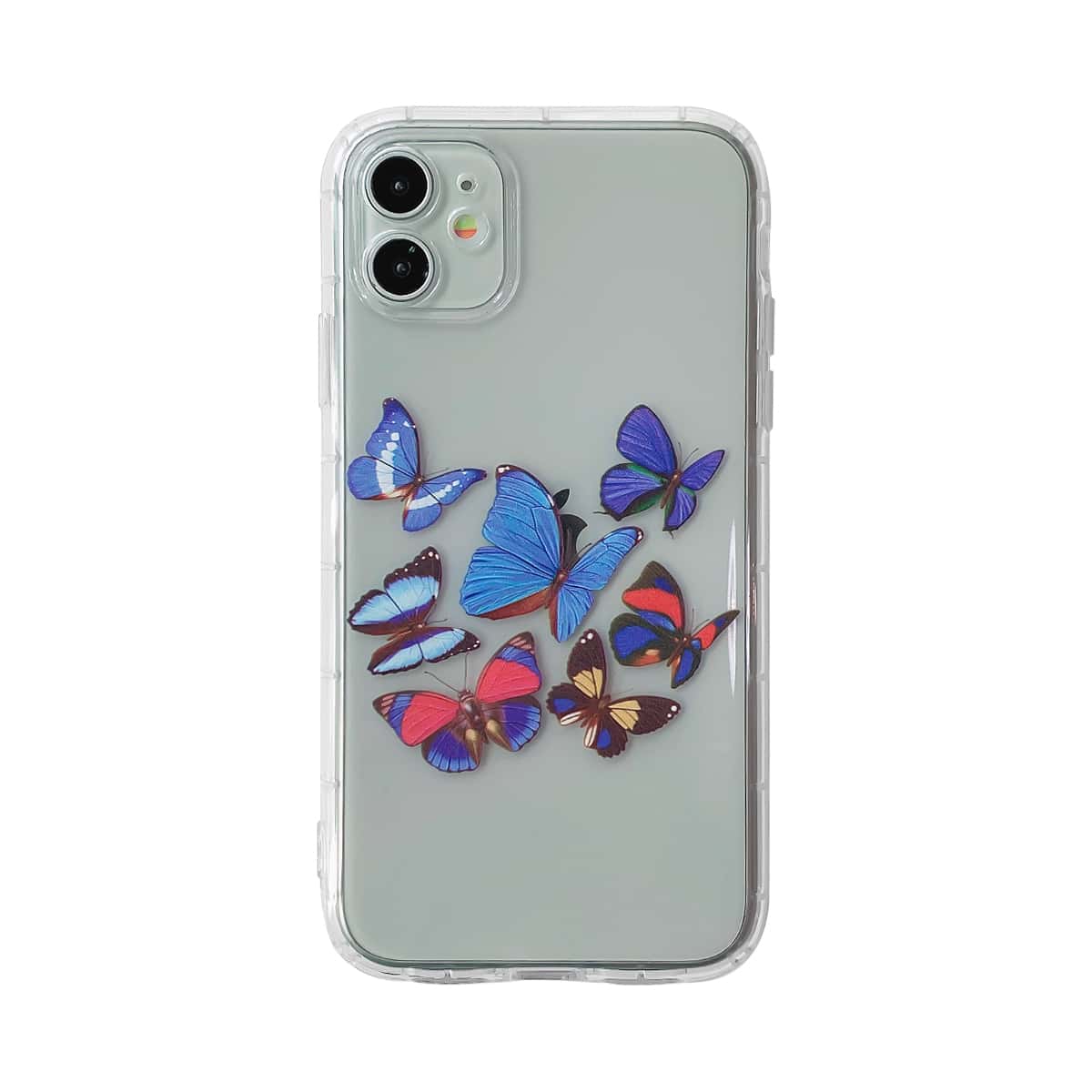 

Butterfly Print Clear iPhone Case, Multicolor