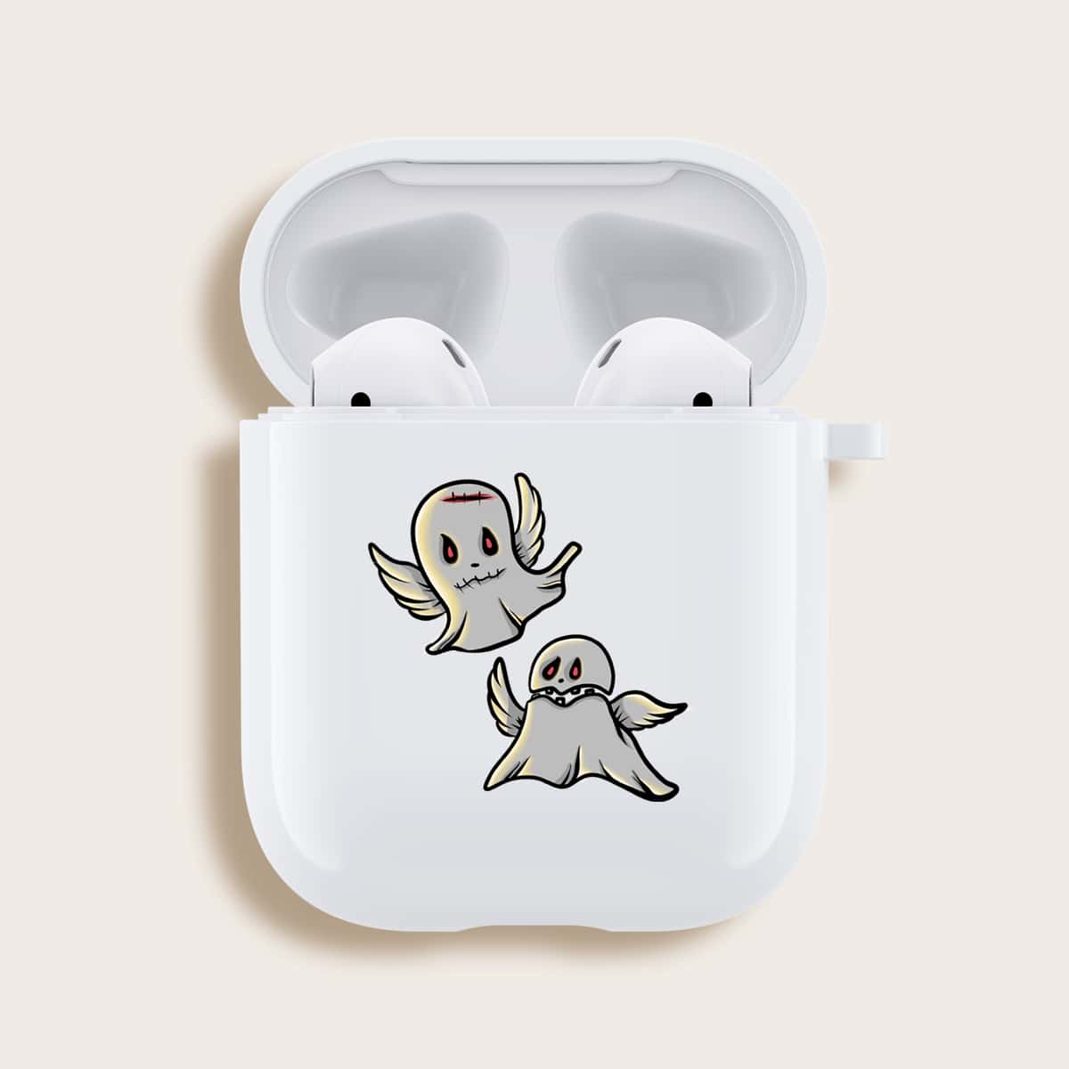 

Halloween Ghost Pattern Airpods Case, White