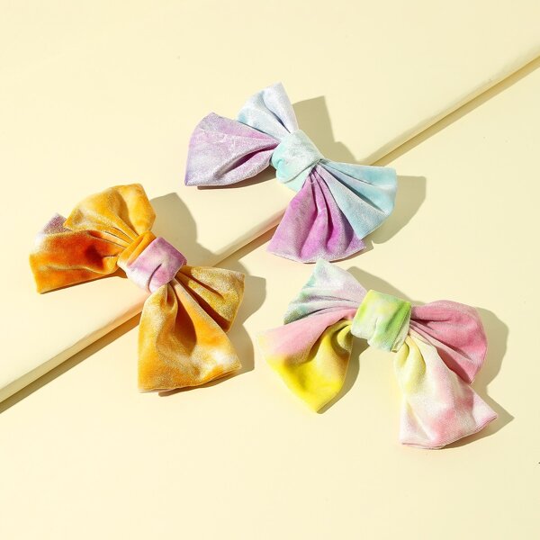 

3pcs Tie Dye Bow Hair Clip, Multicolor