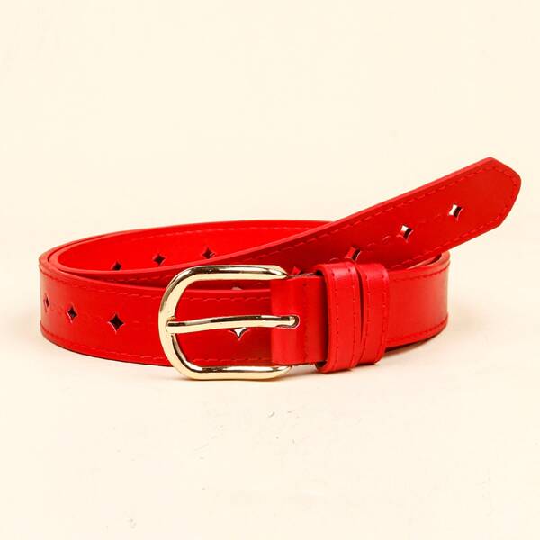 

Metal Buckle Belt, Red