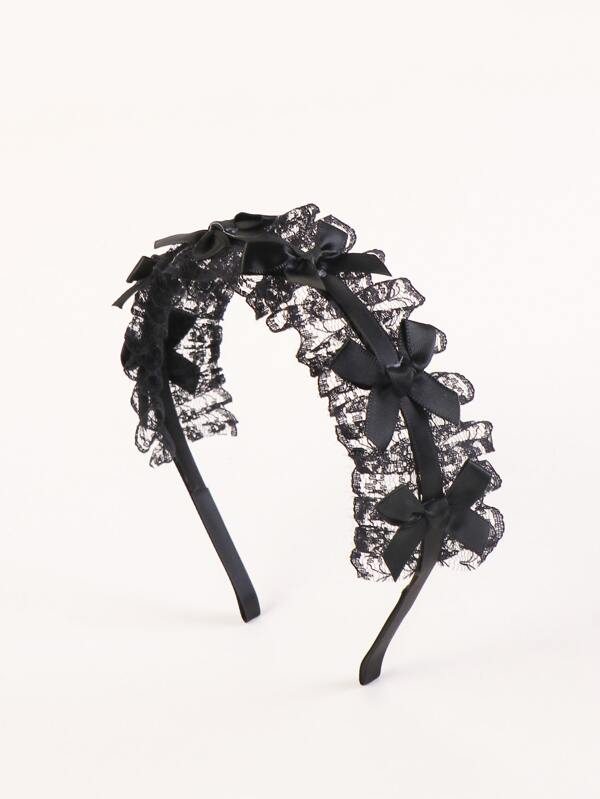 Arco Elegante e Fita de Renda Decorativa Tiara do Dia dos Namorados, Faixa de Cabelo, Headband