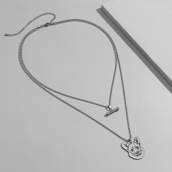 

Men Animal Charm Necklace, Silver