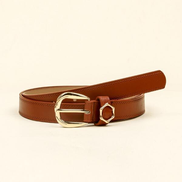 

Metal Buckle Belt, Camel