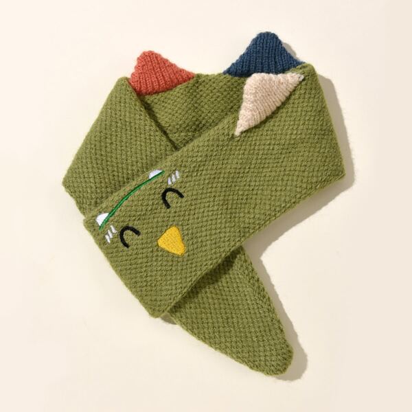 

Toddler Kids Cartoon Scarf, Green