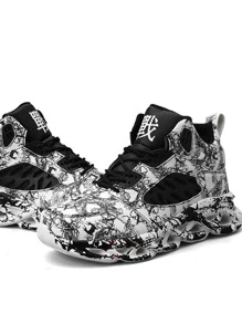 男士黑色步行鞋 & 男士拼色厚底运动鞋 男士街头服饰 - 黑色 - 查看 3