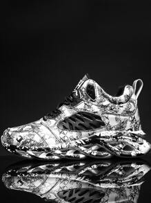 男士黑色步行鞋 & 男士拼色厚底运动鞋 男士街头服饰 - 黑色 - 查看 4