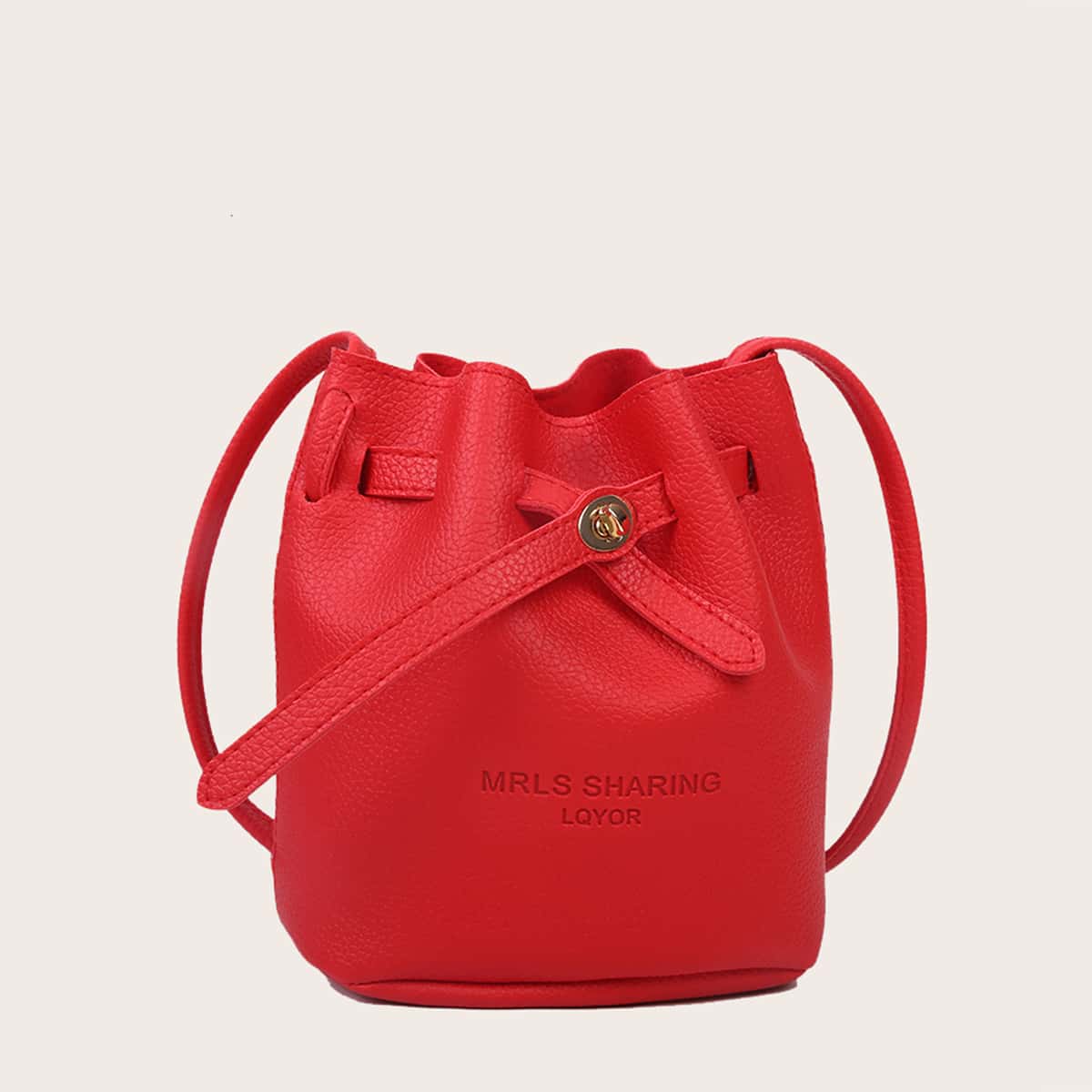 

Minimalist Bucket Bag, Red