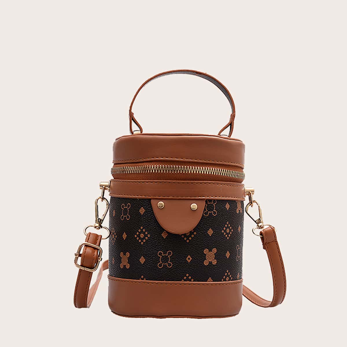 

Geo Zip Bucket Bag, Multicolor