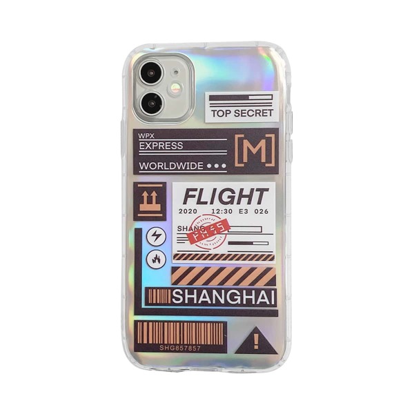 

Tag Pattern Laser iPhone Case, Multicolor