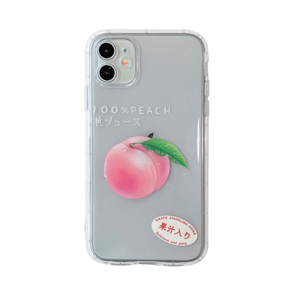 

Peach Pattern Clear iPhone Case, Multicolor