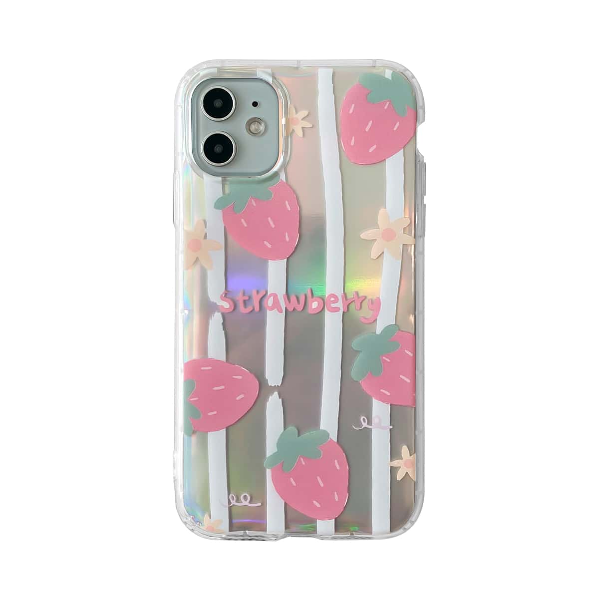 

Strawberry Print Laser iPhone Case, Multicolor