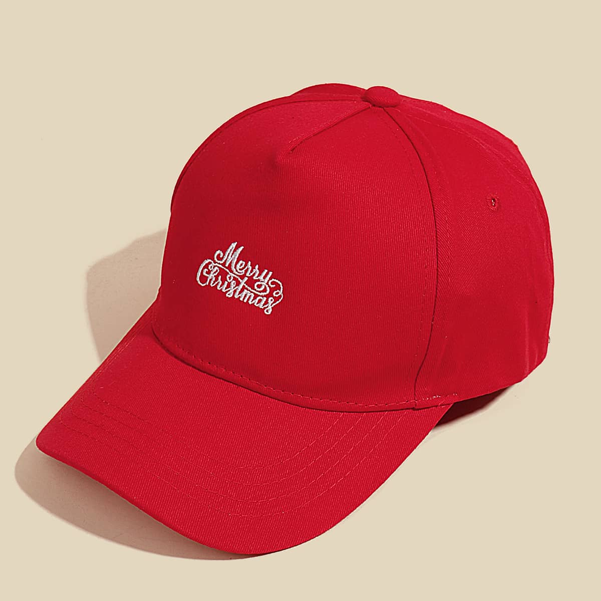 

Guys Christmas Letter Embroidered Baseball Cap, Red