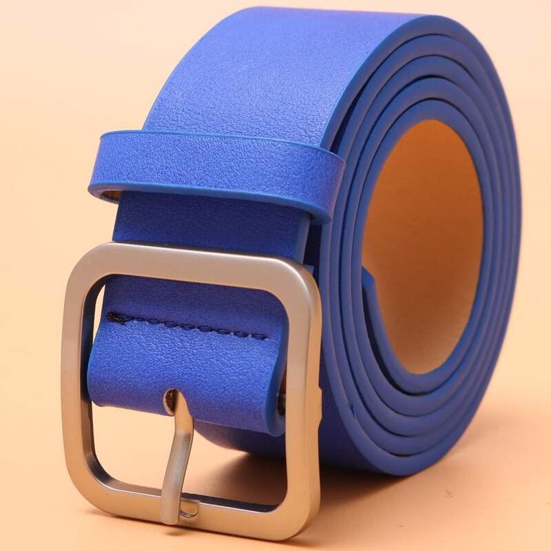

Guys Square Metal Buckle Belt, Blue