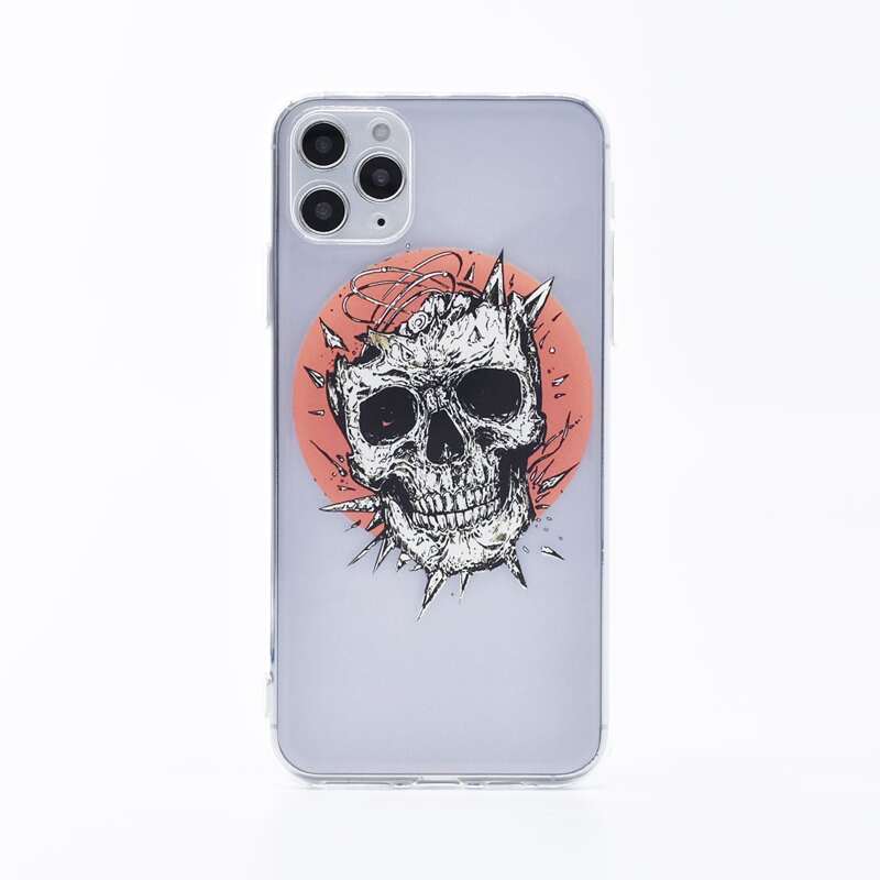 

Skull Print iPhone Case, Clear