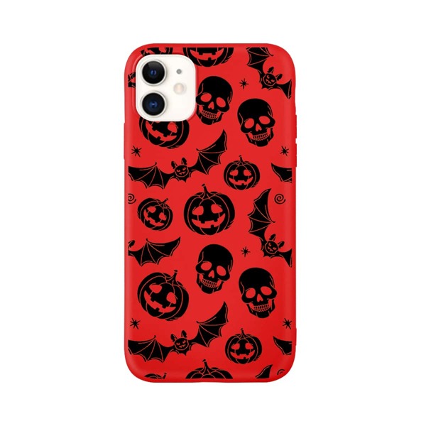 

Halloween Bat and Pumpkin Print iPhone Case, Multicolor