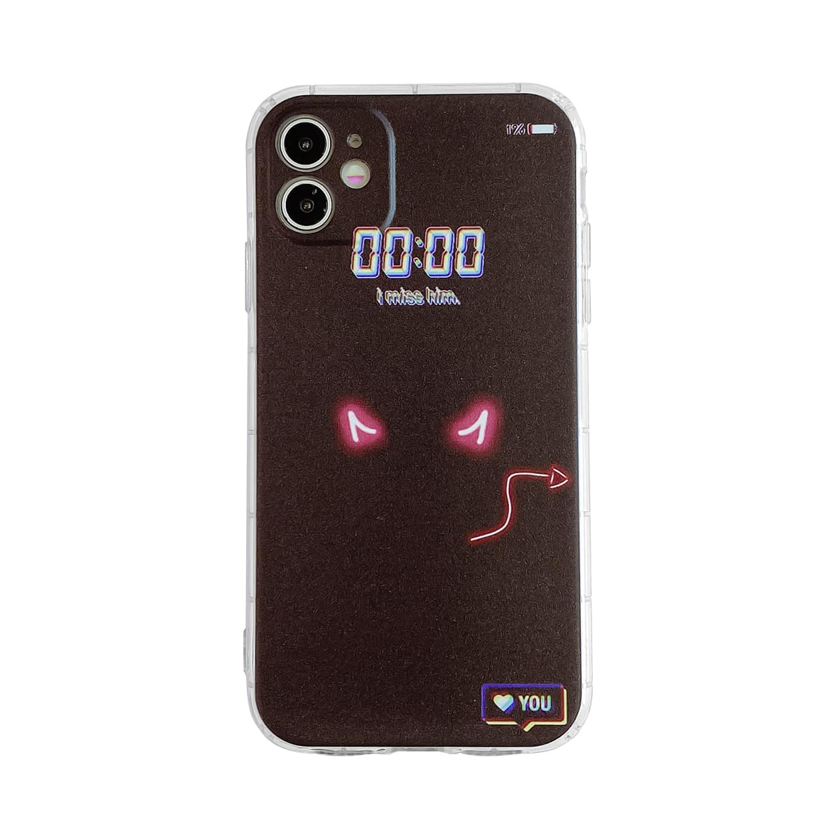 

Cat & Letter Graphic iPhone Case, Black