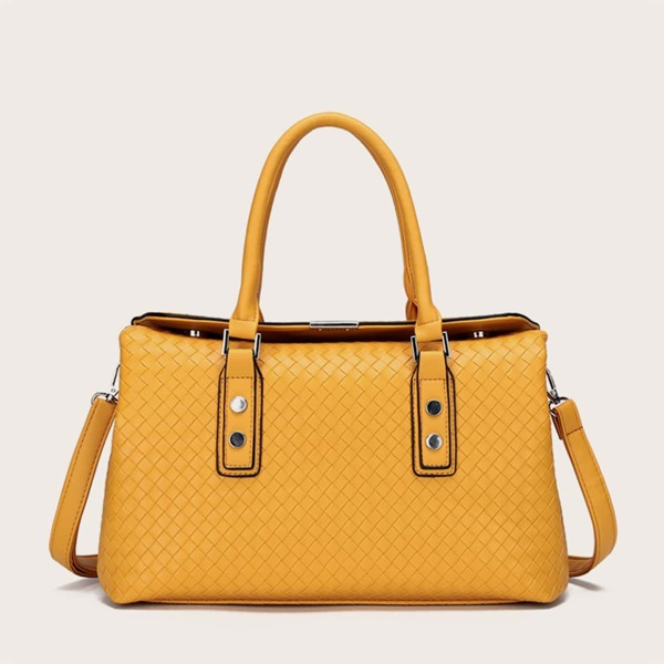 

Braided Design Tote Bag, Yellow