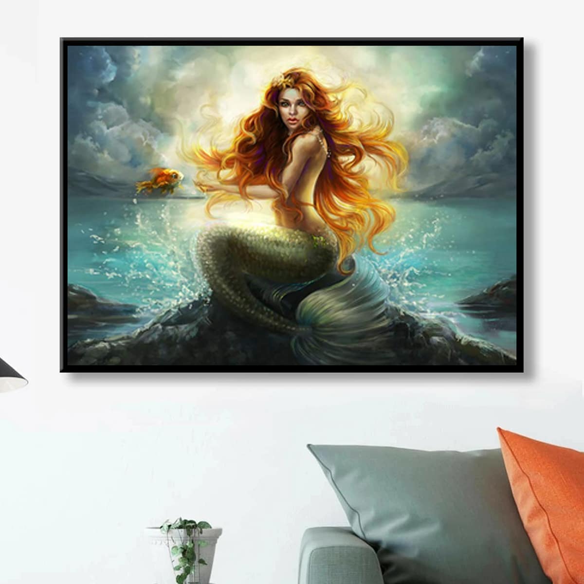 

Mermaid Pattern Diamond Painting Without Frame, Multicolor