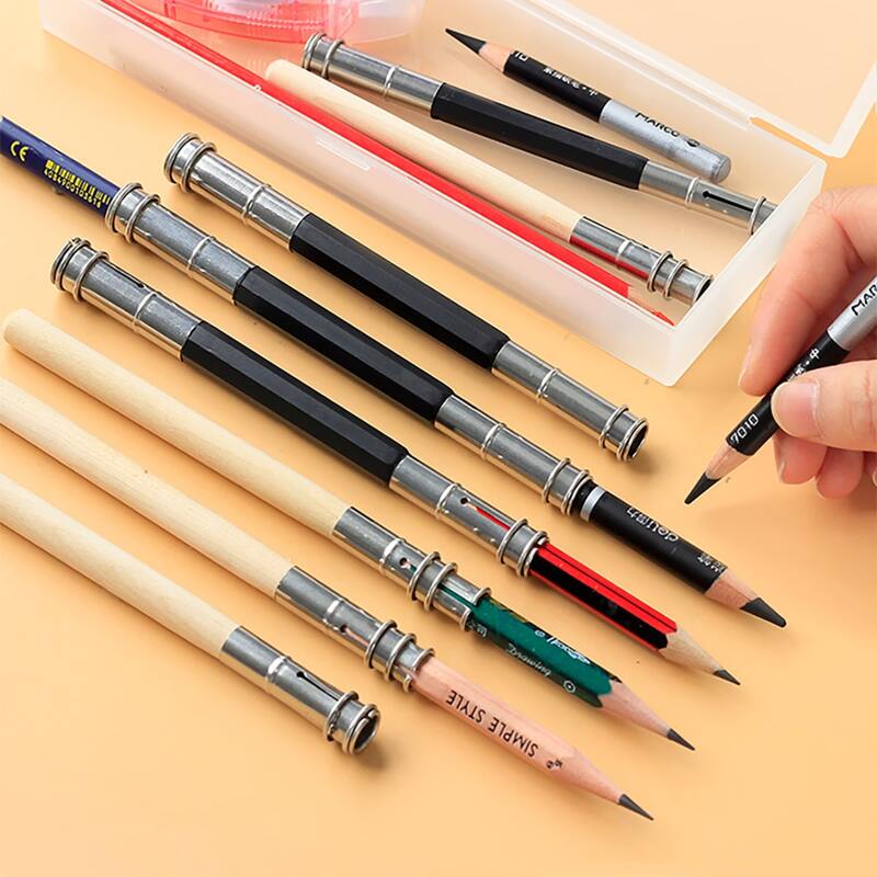 

1pc Metal Pencil Extender, Silver
