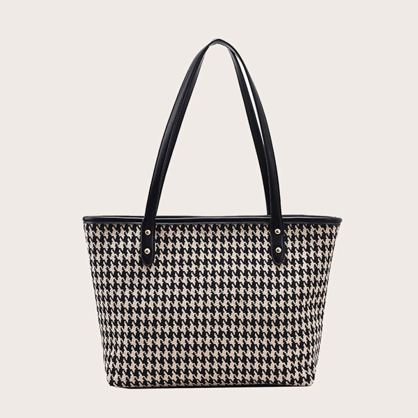 

Houndstooth Pattern Tote Bag, Multicolor