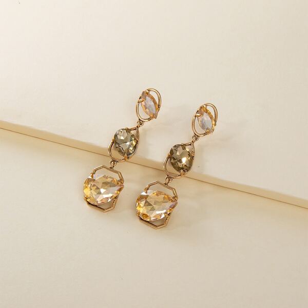 

Crystal Chain Drop Earrings, Champagne