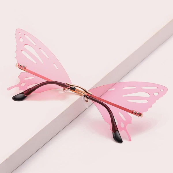 

Rimless Butterfly Frame Sunglasses
