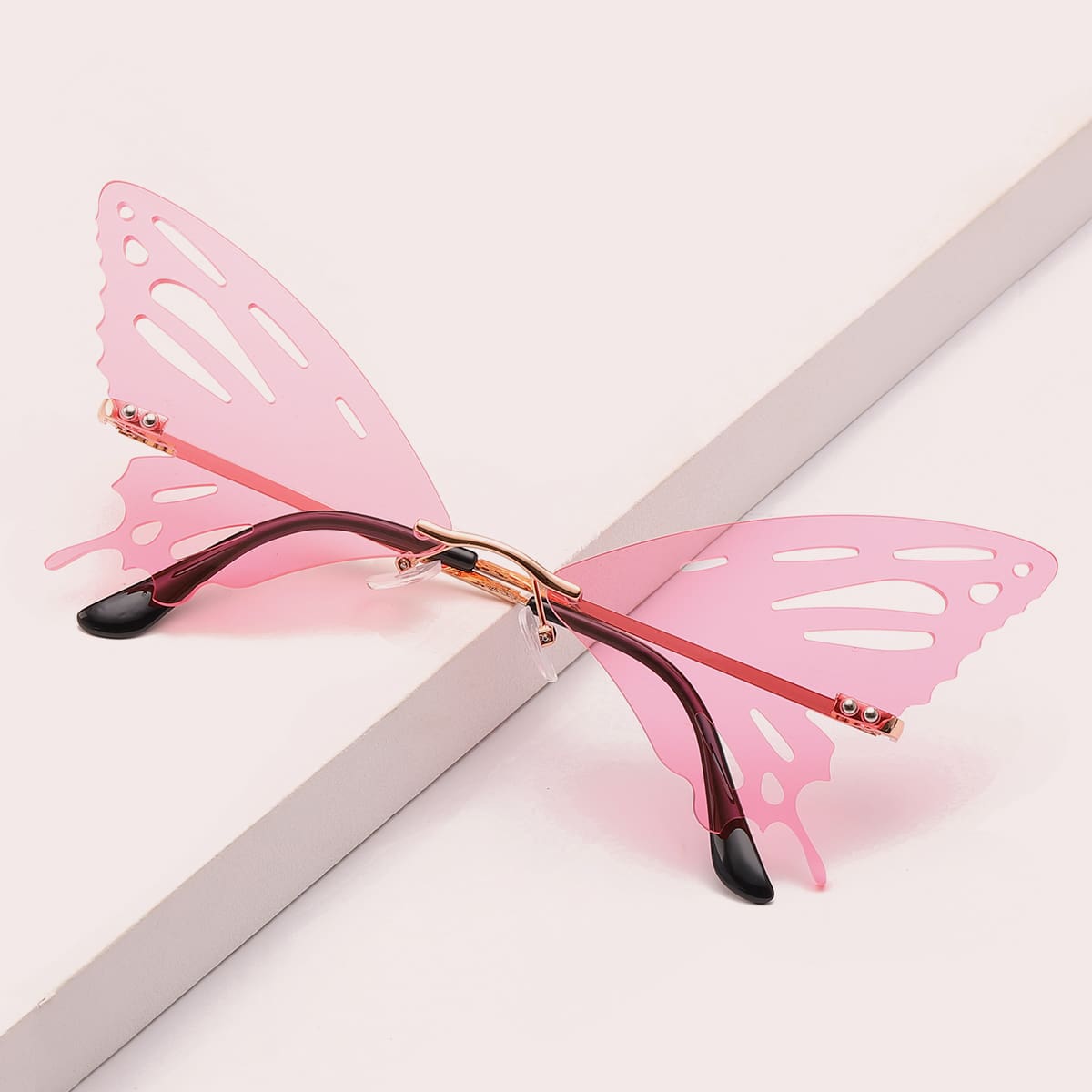 

Rimless Butterfly Frame Sunglasses