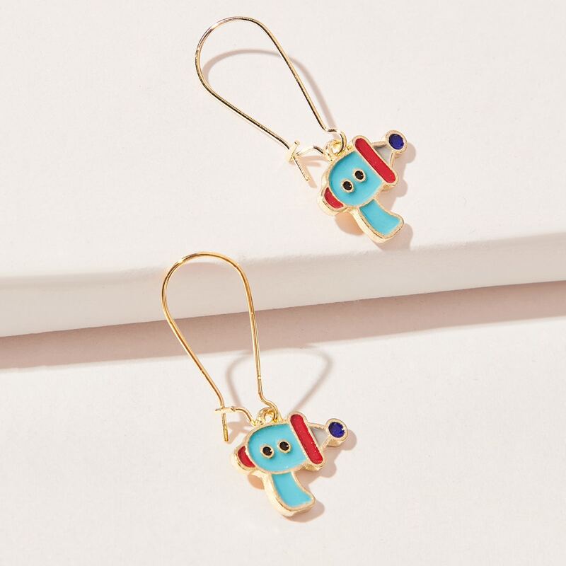 

Cartoon Hoop Earrings, Multicolor