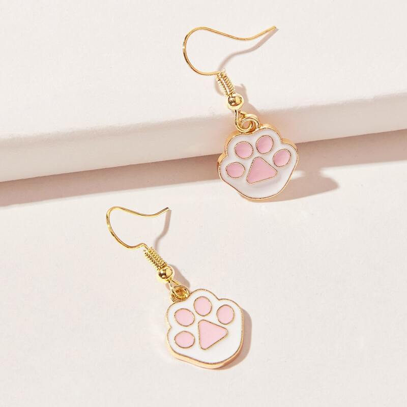 

Cat Paw Drop Earrings, Multicolor