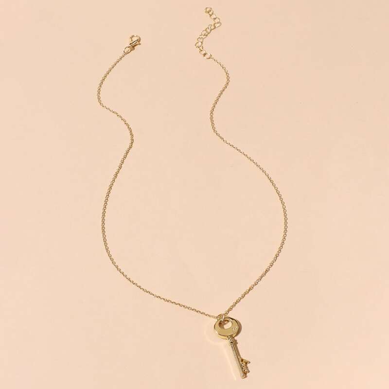 

Key Pendant Necklace, Gold
