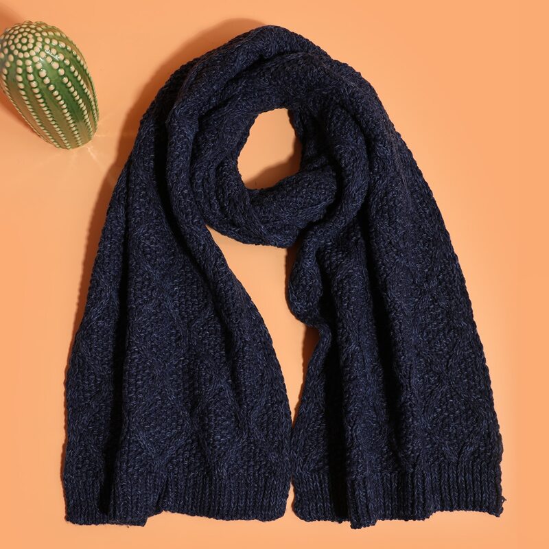 

Guys Simple Knitted Scarf, Blue