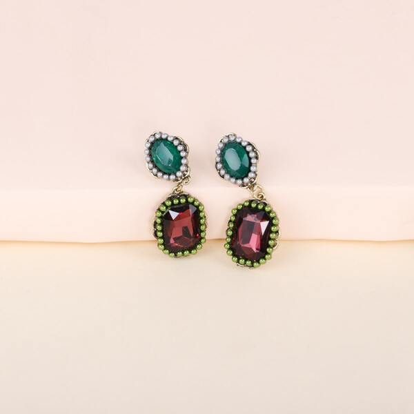 

Gemstone Drop Earrings, Multicolor