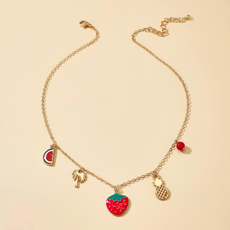

Fruit Pendant Necklace, Gold