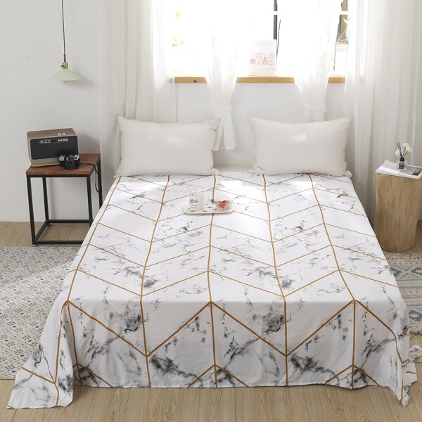 

Marble Pattern Flat Sheet, White