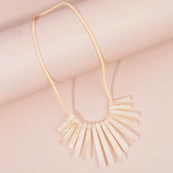 

Geo Charm Necklace, Beige