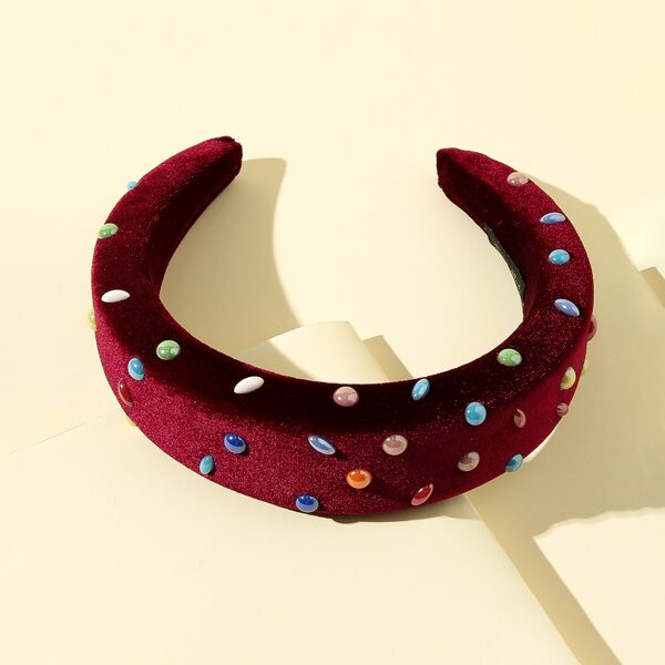 

Bead Decor Padded Hair Hoop, Red