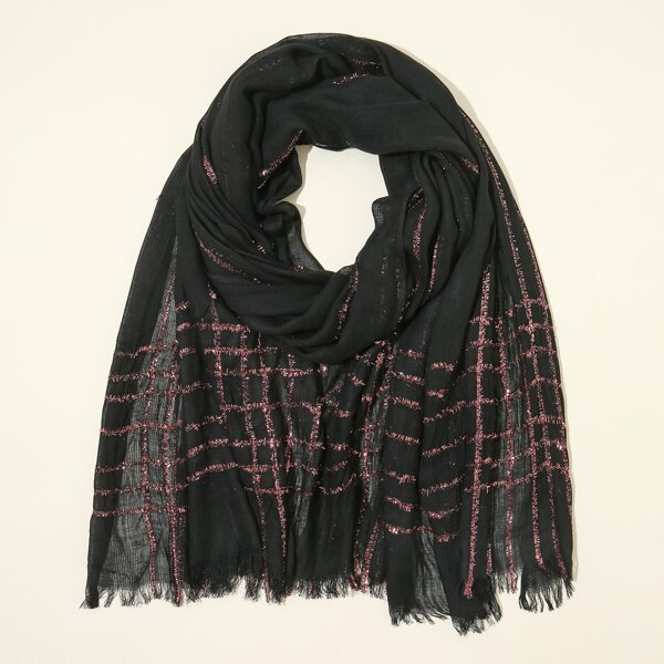 

Raw Hem Scarf, Black