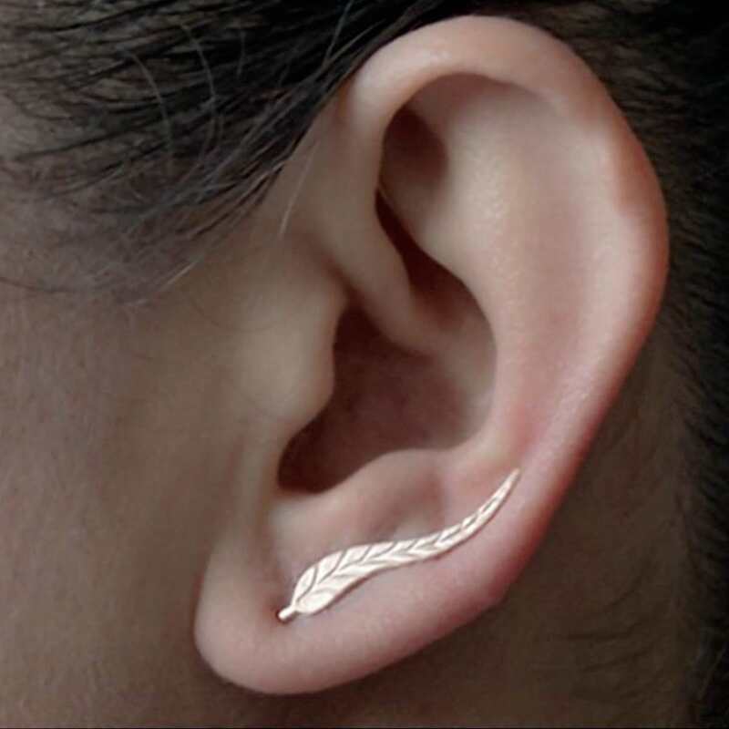 

1pair Leaf Shaped Earrings, Gold