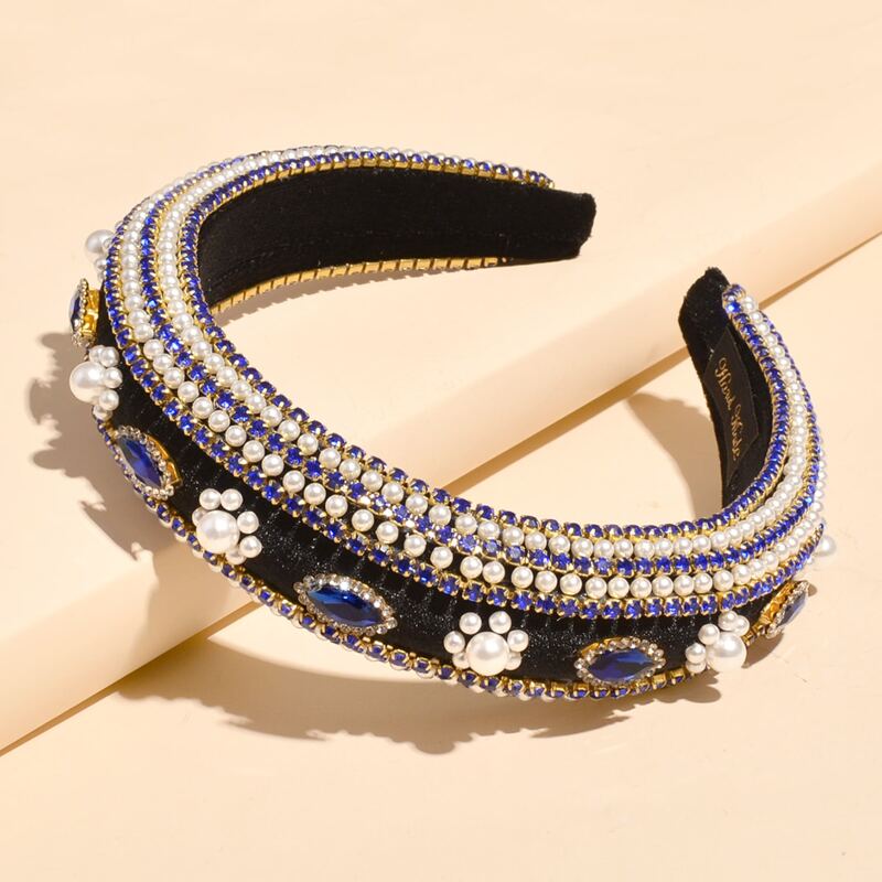 

Faux Pearl Hair Hoop, Blue