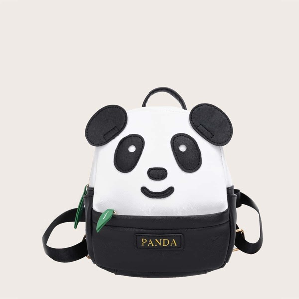 

Toddler Kids Panda Design Backpack, Black and white