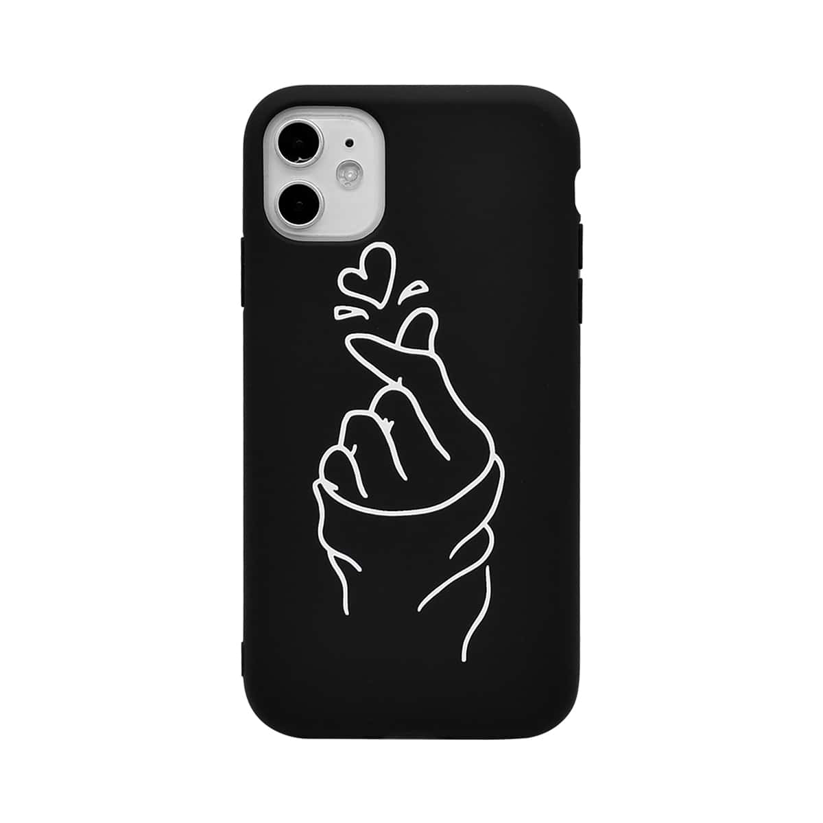 

Heart Print iPhone Case, Black