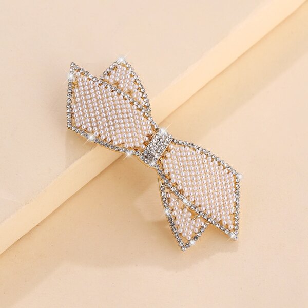 

Faux Pearl Hair Clip, White