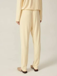 SHEIN Oversized Slant Pocket Pants - Yellow - View 2