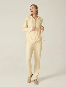 SHEIN Oversized Slant Pocket Pants - Yellow - View 3