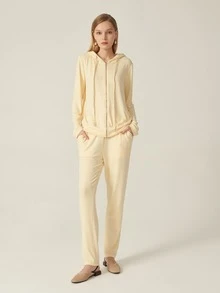 SHEIN Oversized Slant Pocket Pants - Yellow - View 4