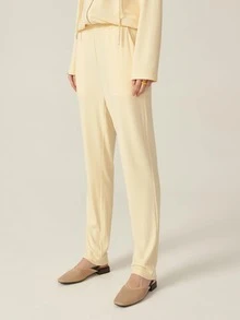 SHEIN Oversized Slant Pocket Pants - Yellow - View 7