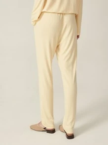 SHEIN Oversized Slant Pocket Pants - Yellow - View 8