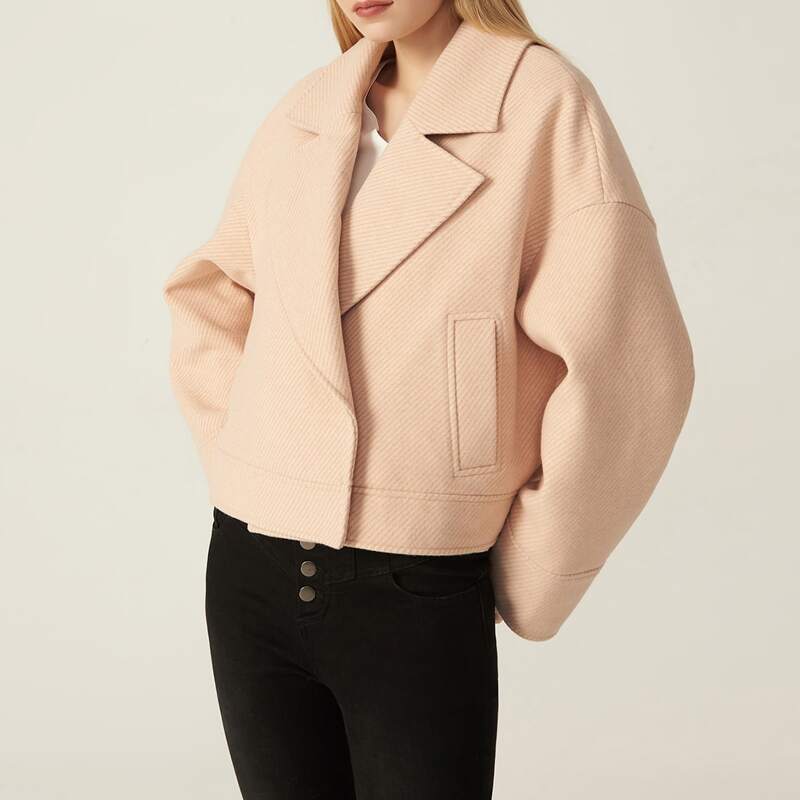 

TWILL OVERSIZED CROPPED BLAZER, Apricot